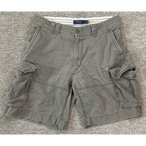 Polo Ralph Lauren Shorts Men 35x9 Twill Cotton Chunky Cargo Hike Trail Chino y2k